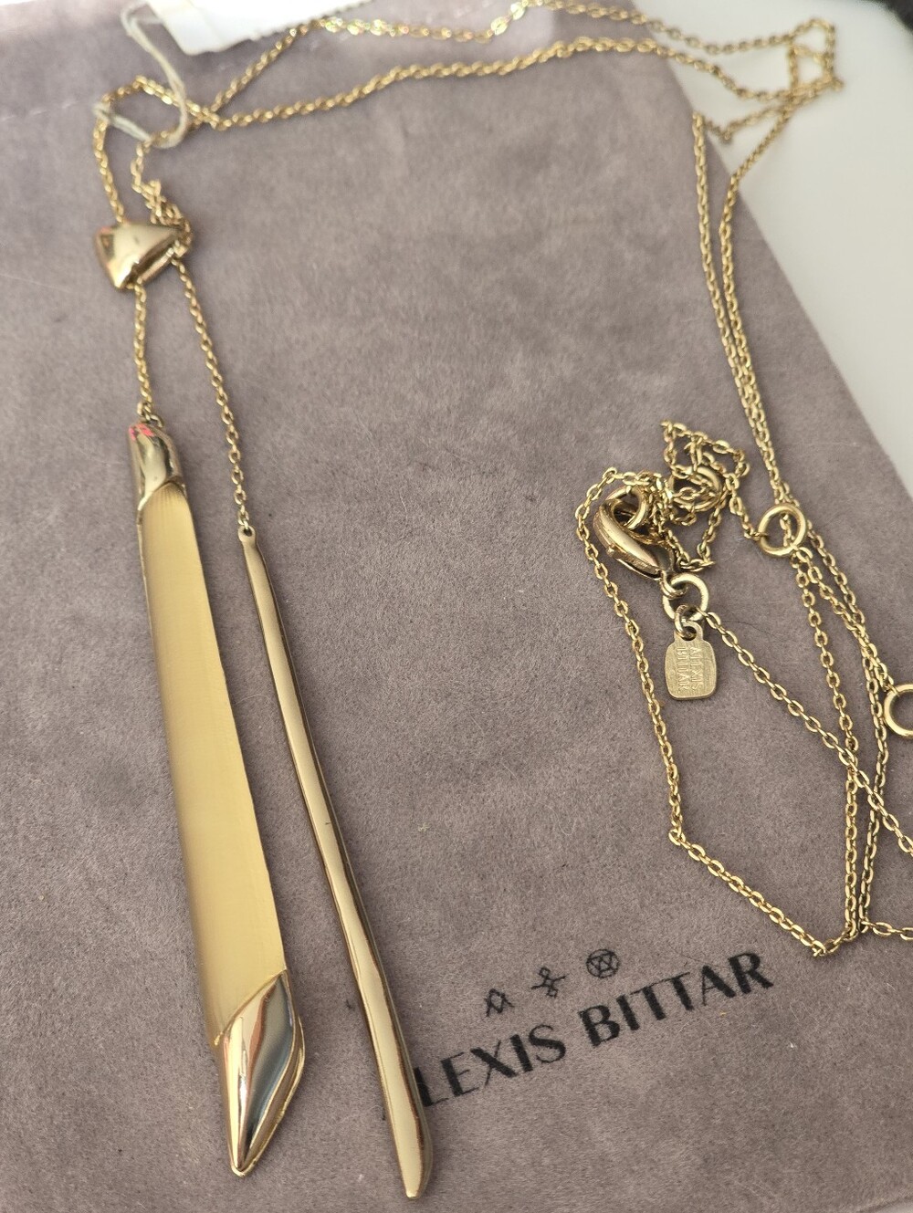 Alexis Bittar Lucite  Dual Pendant Long Necklace